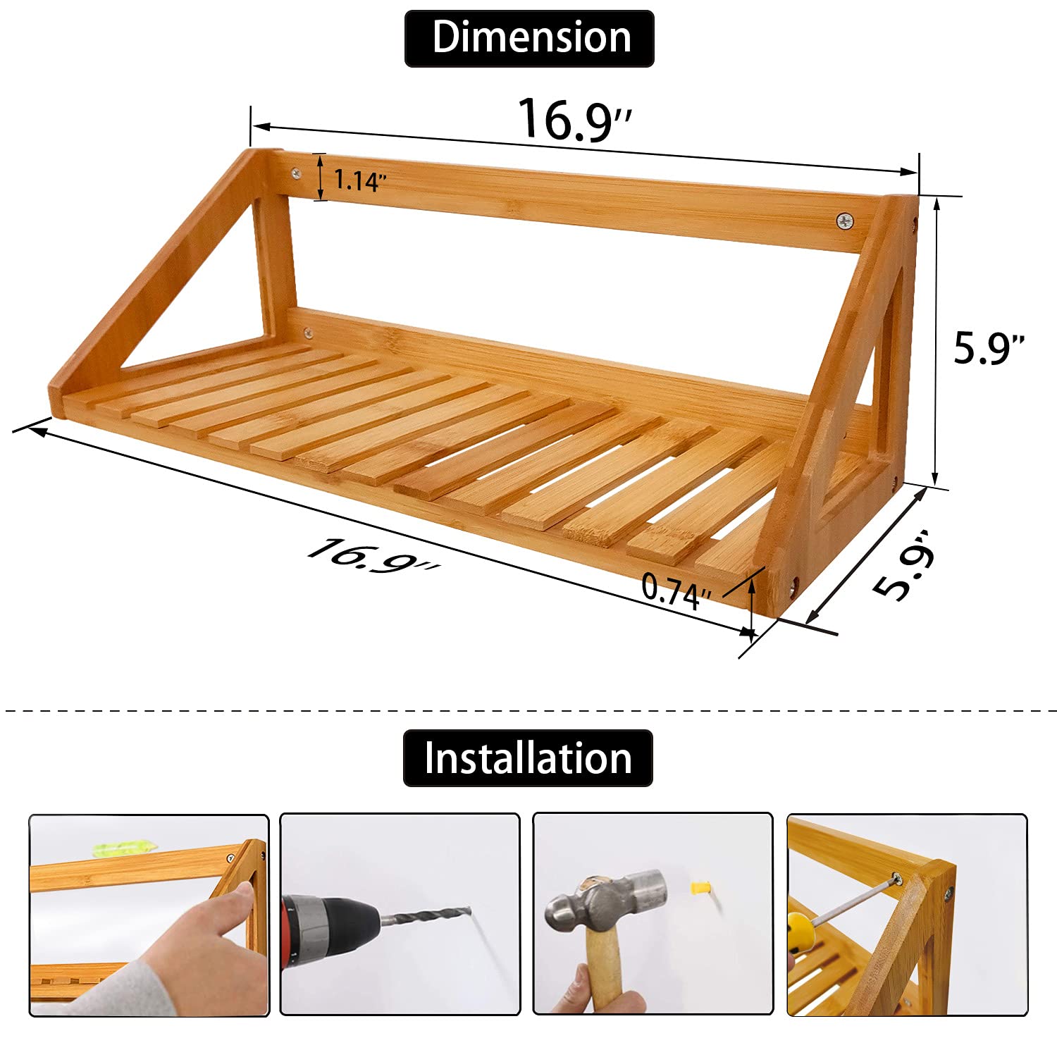 2 stk (16,9 x 5,9 x 5,9 tommer) Brun-03