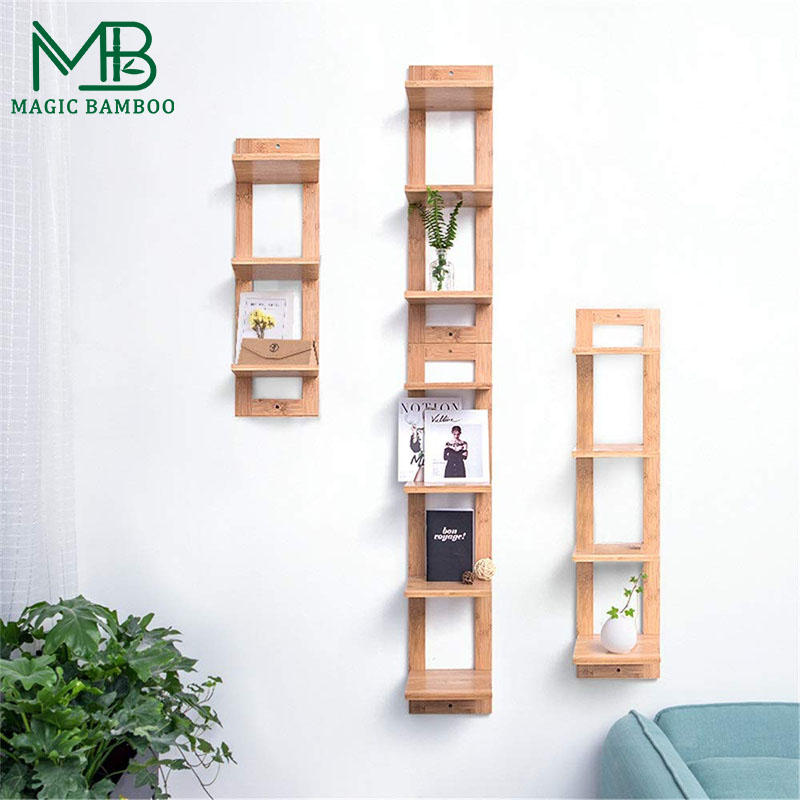 Meel-Badbaadinta Darbiga Ku rakiban Bamboo Shelving