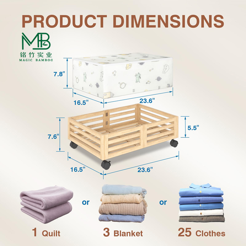Bamboo Folding Bedside Storage Rack