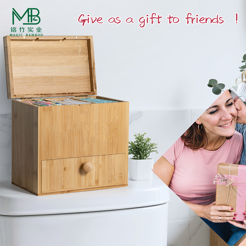 Bamboo Tampon Holder Storage Box-0