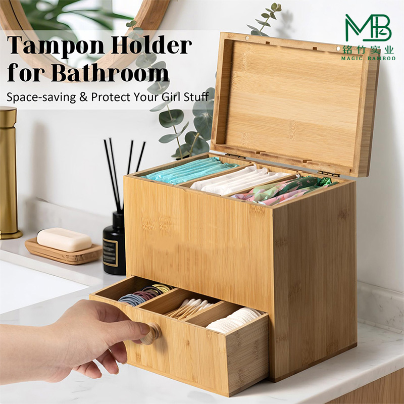 Bamboo Tampon Holder Storage Box-5
