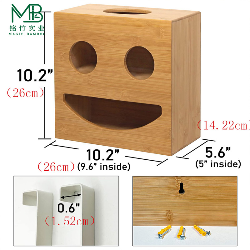 Bamboo garbage bag storage box-1
