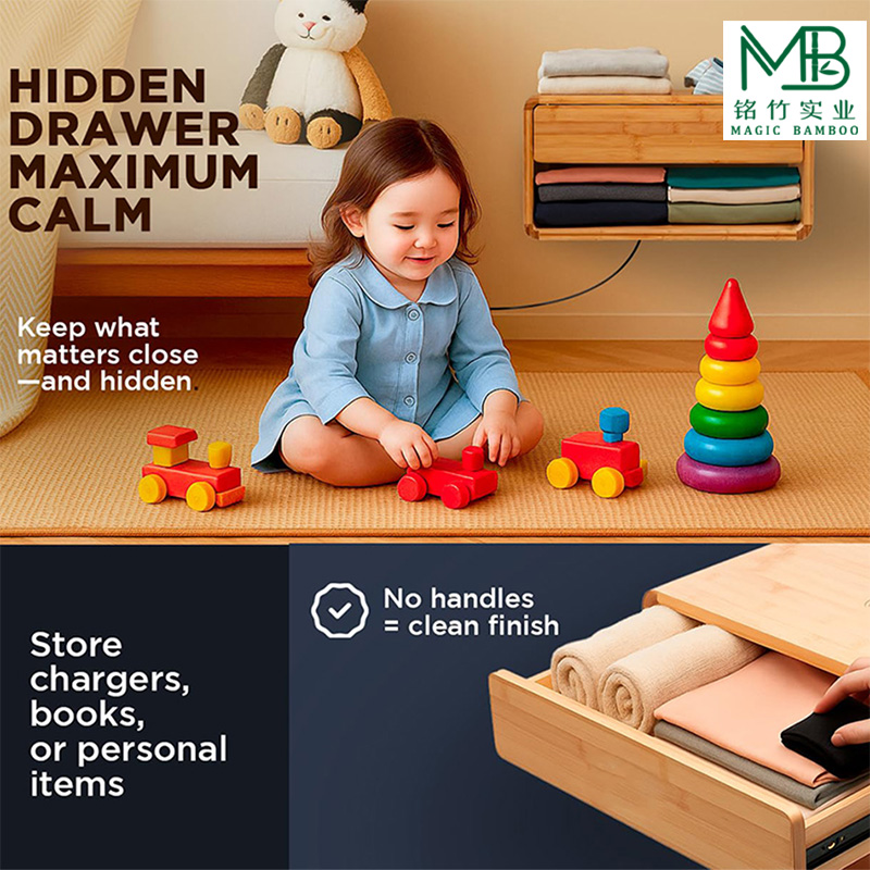 Bamboo wall mounted drawers-1