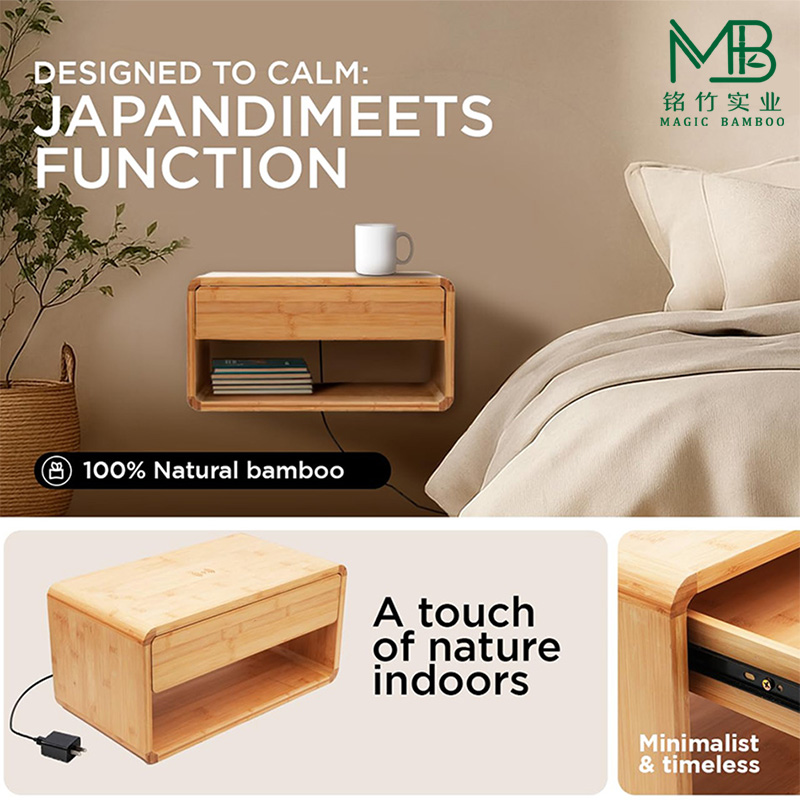 Bamboo wall mounted drawers-3