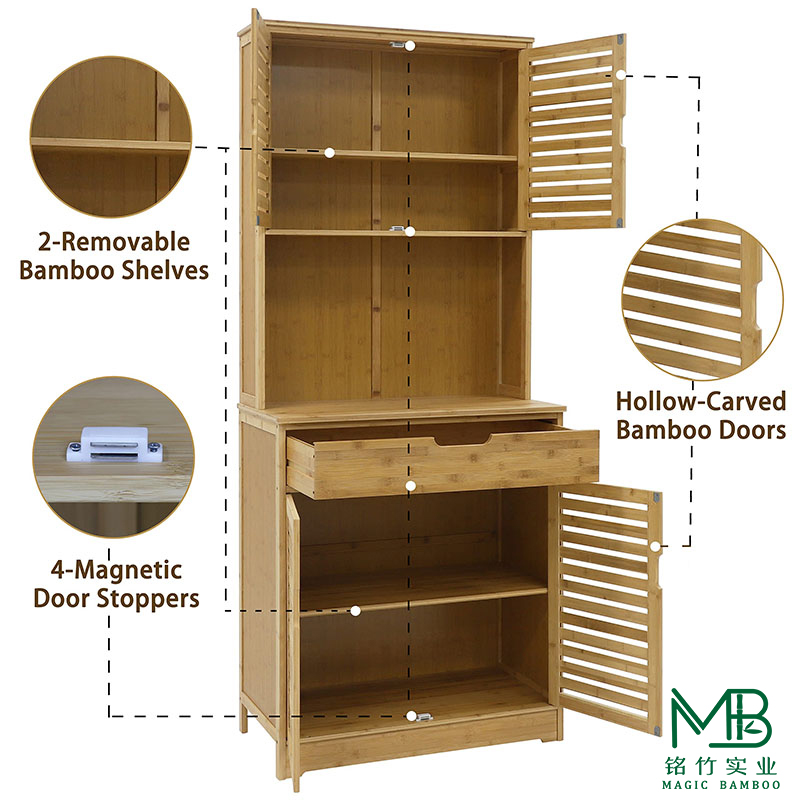 Compact Bamboo Storage Pantry Organizer