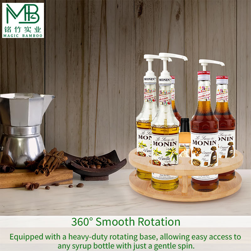 Bamboo Rotating Syrup Rack
