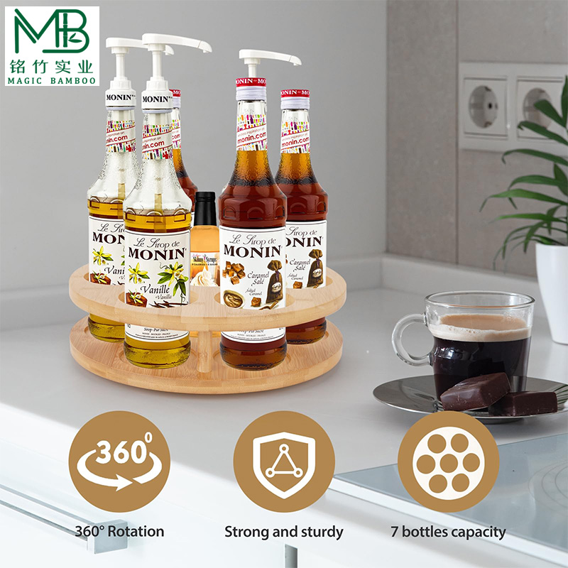 Bamboo Rotating Syrup Rack