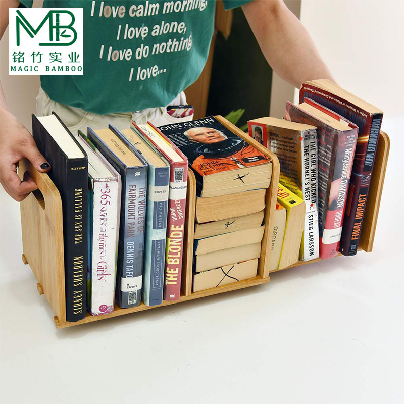 Bamboo desktop bookshelf-4